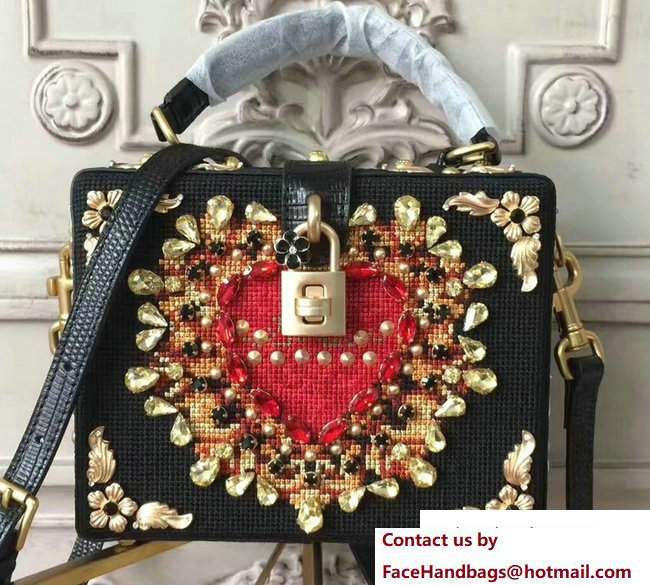 Dolce & Gabbana Dolce Soft Box Bag Flower and Heart Black 2018